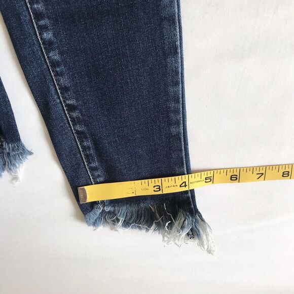 KANCAN Women’s Stretch Jeans Estilo Raw Hem Size 25 Cut 6162 Blue Distressed EUC - Picture 12 of 13